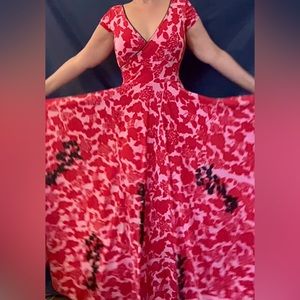 Blackbird studio, handmade, handprinted, full skirt, dress